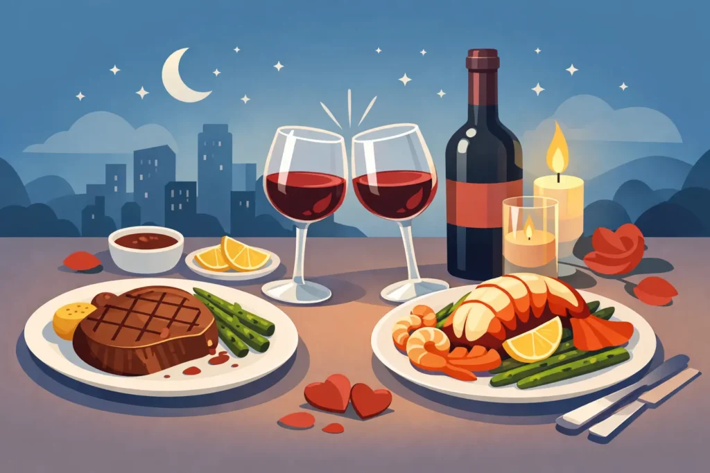 Plan a Steak or Seafood Date Night for Two